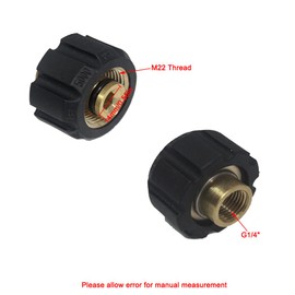 Pressure Washer Adapter, Copper Quick Connect Coupler, M22 Female to 1/4" Female Thread, Hose Adapter Fittings for Pressure Washer Gun (Short Rod)