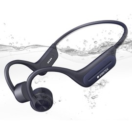 Voistek Bone Conduction Headphones Wireless Bluetooth, Open Ear Adjustable Bone Conduction Headphones with 32GB MP3 Player & IP68 Waterproof for Running Cycling Swimming Sports