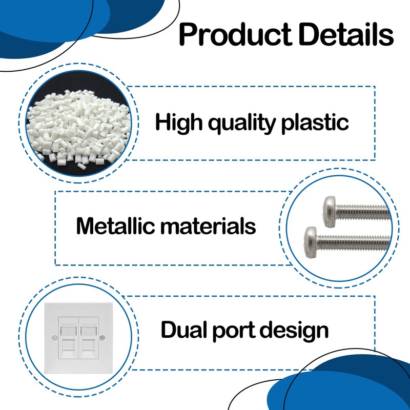 CAT6 Ethernet Wall Socket, RJ45 Socket, CAT6 Ethernet Double Sockets