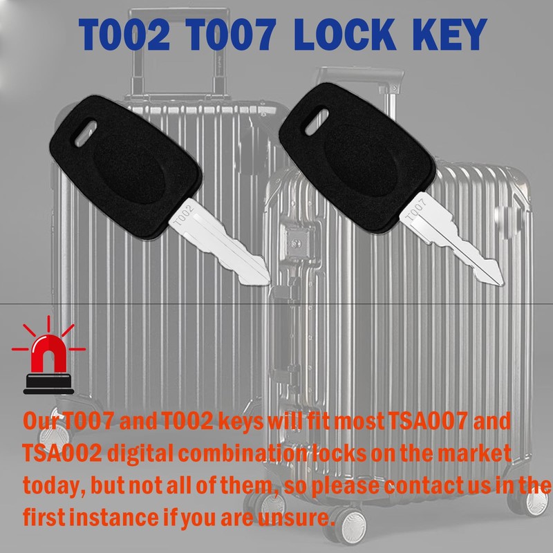 TSA007 TSA002 Master Luggage Keys, Set of 2 Keys with