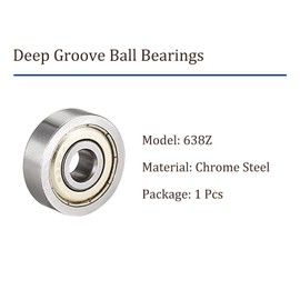 Kozelo Deep Groove Ball Bearing 638Z - [8mm x 28mm x 9mm] Chrome Steel Bearing for Lawn Mower Handcart