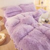 HAIHUA Lavender Fluffy Comforter Set, Fluffy Plush Shaggy Duvet Cover