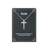 Silver Cross Pendant Necklace for Men Faith Stainles Steel Cross