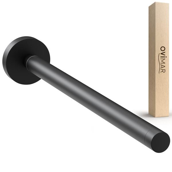 ovimar Telescopic Moffen Towel Rail Stainless Steel Black for Drilling