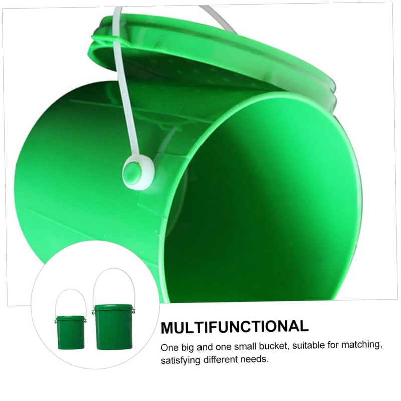 BESPORTBLE 2sets Plastic Fishing Bucket Container Handle Bait Cooler for