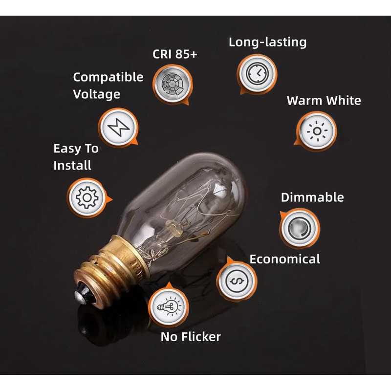 Moflekja Himalayan Salt Lamp Bulbs, T20 25W Original Replacement Long