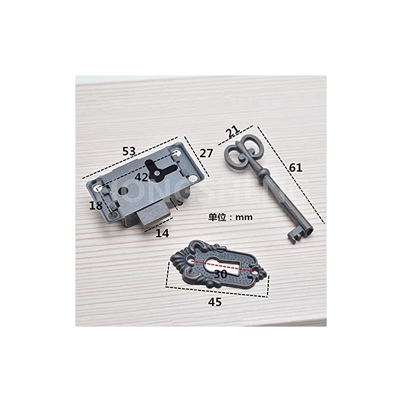 Shiwaki Furniture Lock Antique Red Bronze Cabinet Lock Old Lock