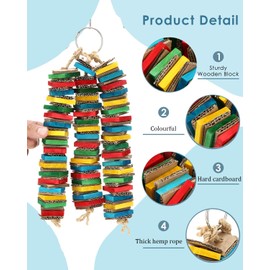 AQH Vogel-Papageien-Spielzeug, Papagei Karton Bunte Ziegel Spielzeug, Hängematte für Sittiche, Liebesvögel, Finken und andere kleine Haustiere