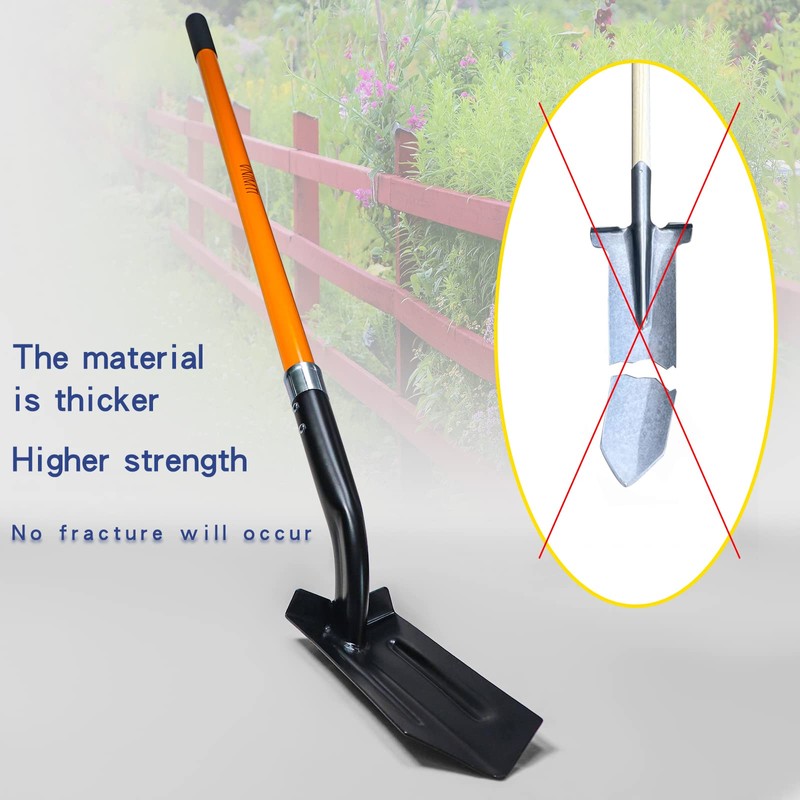 VNIMTI Trench Shovel for Digging, 4-Inch Trenching Shovel with Fiberglass