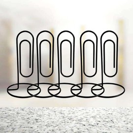 STOBOK Base Memo Clip, 5pcs Creative Large Desktop Note Holder DIY Multi- Hand Account Daily Use Clip Paper Clip Black |2.95 x 2.95 x 5.12 inches