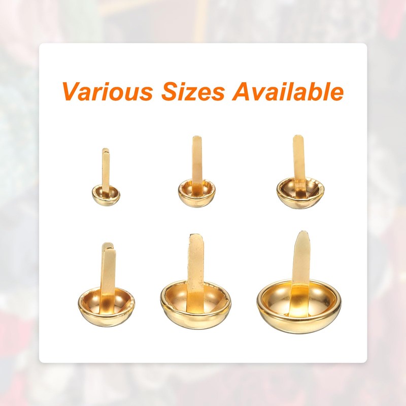 sourcing map 500pcs Brads Paper Fasteners, 8mm x 17mm Metal