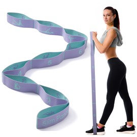 Slim Panda Yoga Stretching Band, Yoga Stretching Strap with 9 Lussen, Yoga Stretch Strap, Zeer Elastic Oefenband for Effective Stretch and Yoga Training