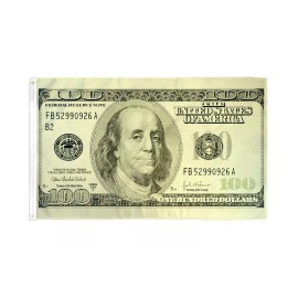 RFCO Hundred Dollar Bill Flag Money Banner 100 Party Pennant 3x5 Indoor Outdoor New