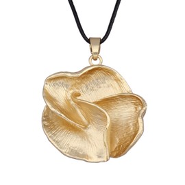 JAOYU Boho Pendant Necklaces for Women Earthy Leather Necklace Flower Pendant Funky Necklaces Cord Necklace Adjustable