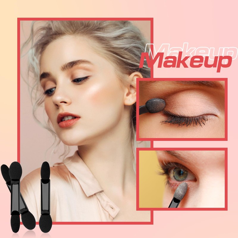 G2PLUS Pack of 100 Eyeshadow Applicator Black Disposable Eyeshadow Brush