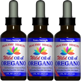 Healthy Health Oregano Oil - Wild Mediterranean - ECO Certified Organic (3 Pack) Extra Strength 83% Carvacrol, Food Grade Oil of Oregano Liquid, Immune Support, Aceite de Oregano, Non GMO 1 fl. oz