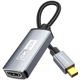 UANTIN 8K Mini DisplayPort to HDMI Adapter 4K 120Hz/ 8K 60Hz, High-Speed Thunderbolt 2 (DP) to HDMI Braided Converter, Male to Female, Mini Display Port for MacBook Air/Pro, Mac mini, Surface Pro/Dock