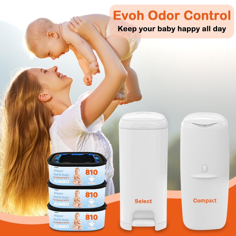Jumbo Square Refills Disposal Bags Compatible with Diaper Genie Compact
