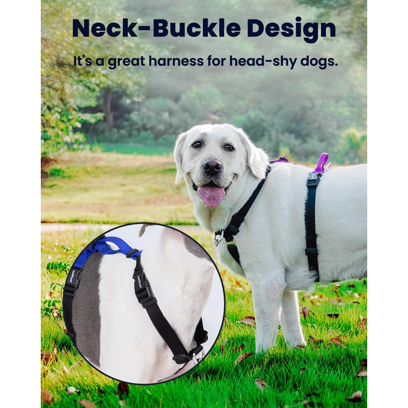 LufeLux Non-Restrictive Dog Harness, Easy Walk Freedom No Pull Harness,