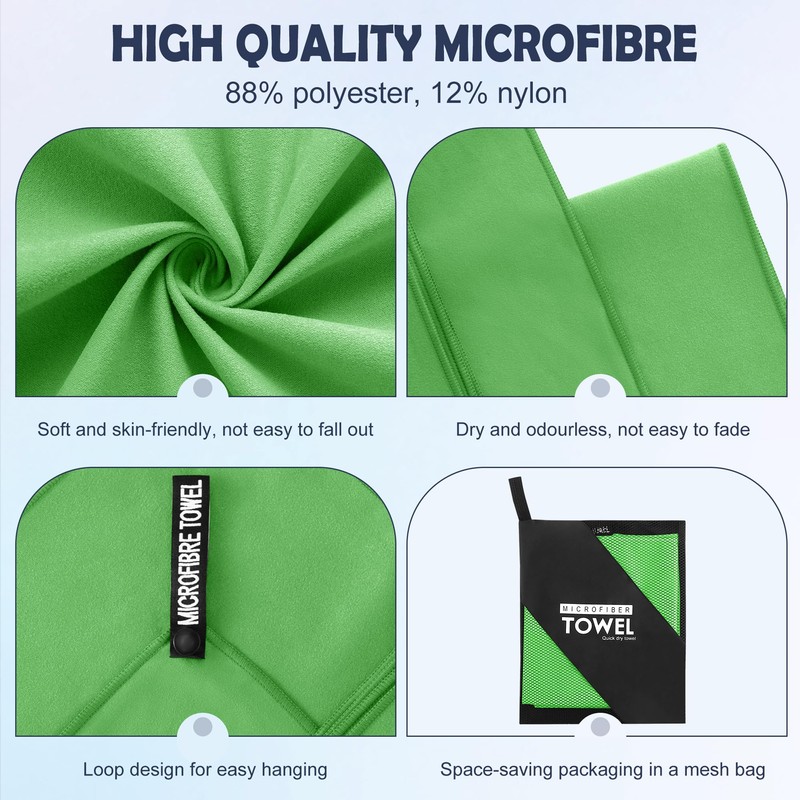YC Kitchen Microfibre Towel, Microfibre Towels 40 x 80 cm,