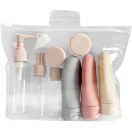 11 Pcs Botellas de Viaje Mujer, Kit Viajero, Contenedores a Prueba de Fugas para Shampoo, Loción, Crema Solar, Accesorios de Viaje aprobado por la TSA, Reutilizable, para Viajes de Trabajo