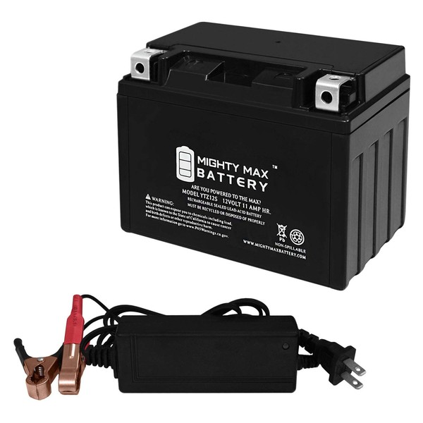Mighty Max Battery YTZ12S Replaces Honda 1000 RVT1000R RC51 00-06 + 12V 2Amp Charger Brand Product