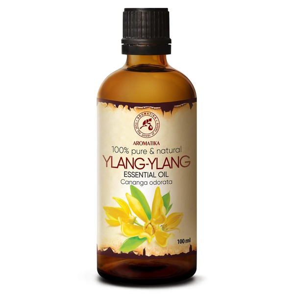 Ylang Ylang Essential Oil 100 ml - Cananga Odorata - Skin & Hair - 100% Pure Ylang Ylang Oil - Essential Oils for Beauty - Aromatherapy - Oil Burner - Diffuser