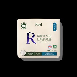 Rael Unbleached Cotton Cover Overnight Panties 6P (M/L) - Large 6P