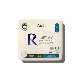 Rael Unbleached Cotton Cover Overnight Panties 6P (M/L) - Large 6P