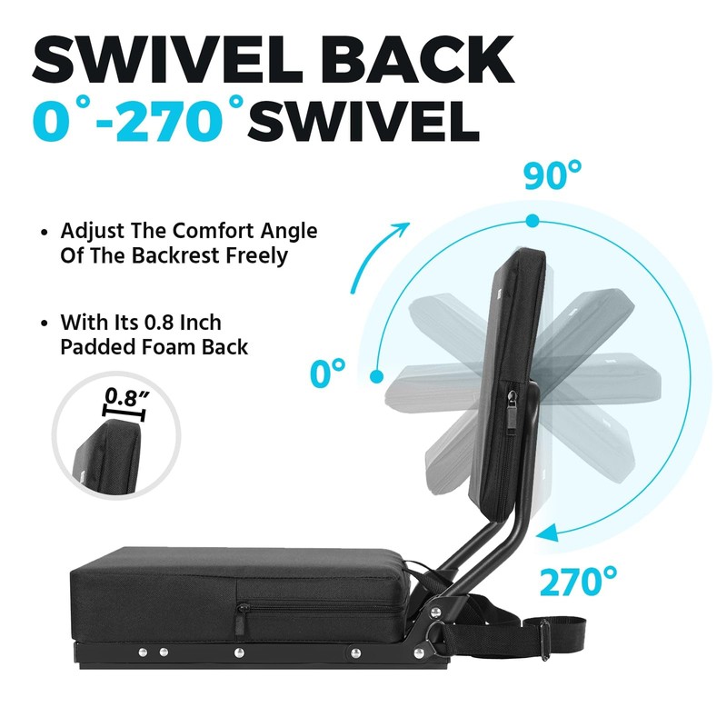 HUTMANG Chair - Stadium Seat with Back Support, Padded Foam