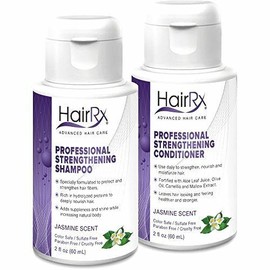 HairRx Professional Strengthening Shampoo & Conditioner Travel Set, Light Lather