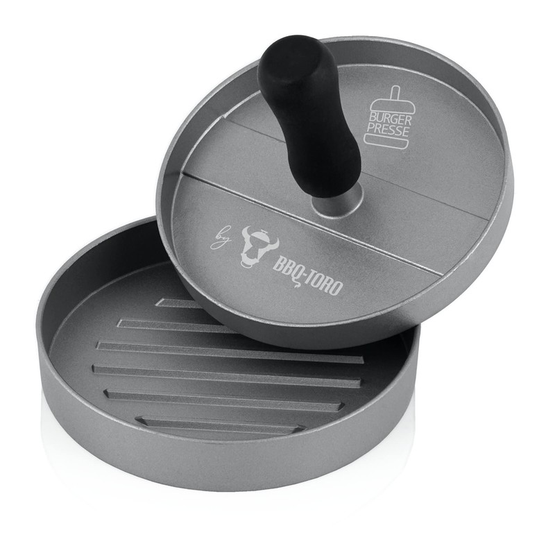 BBQ-Toro Aluminium burger press, diameter 11.8 cm, grey, meat shaper,