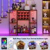 JKsmart Wine Bar Cabinet with LED Lights, Mini Wine Rack