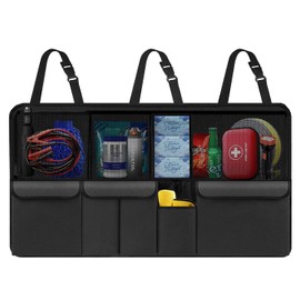 Car Boot Organiser, Xndryan Car Boot Storage with 9 Pockets, 105 x 51 cm Large Universal Car Boot Tidy Car Back Seat Hanging Organiser for Car Backseat Cover (Black)