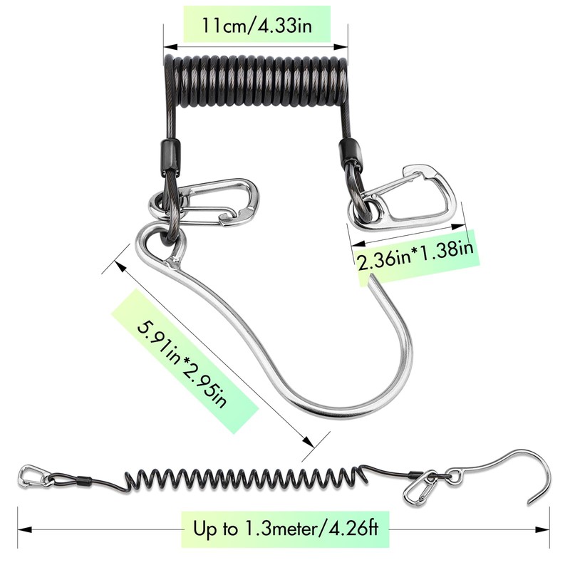 OVOVFANY Scuba Diving Reef Hook, 316 Stainless Steel Single Reef
