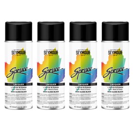 98-38 Seymour Spruce Lacquer Spray Paint, Semi-Gloss Black net 12 oz. (Pack of 4)