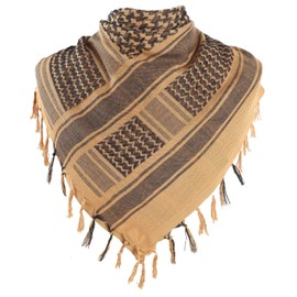 Perturga Arab Scarf, Scarf, Stole, Tactical Military Afghan Airsoft Game, Plaid, Cotton, Shemag, Unisex, All Seasons, sand