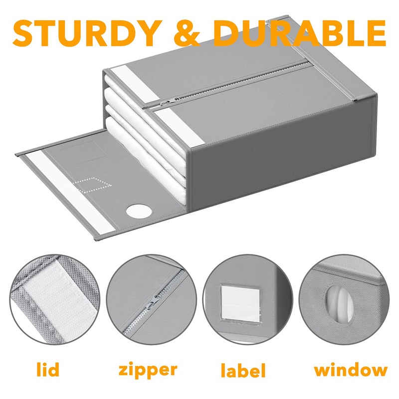 SpaceAid 3 Pack Bed Sheet Organizers and Storage, Foldable Sheet