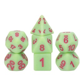 Frosted Green Dice Set,DND Polyhedral Dice Full Set 7 Piece Handmade Matte D and D Dice for RPG,MTG,Dungeons and Dragon D&D Tabletop Game (Frosted Green)