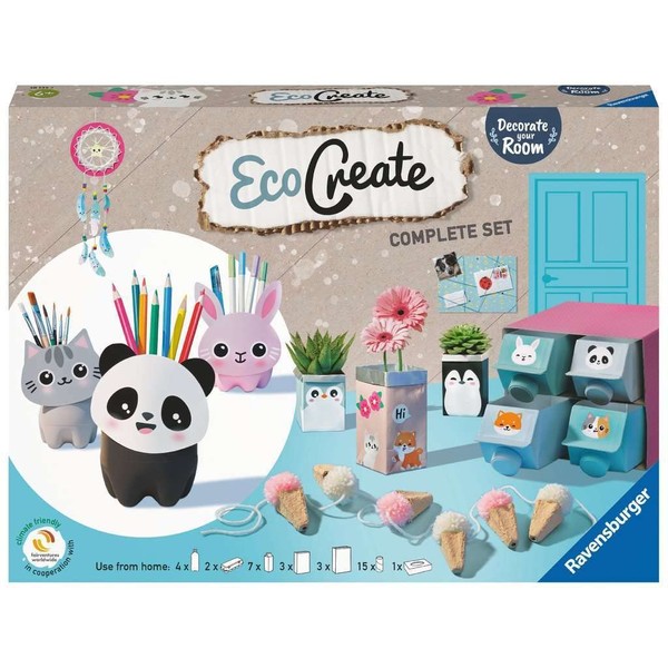 Ravensburger - EcoCreate Decorate Your Room - Creative Activities - Upcycling - Decoration - Customisation - Child from 6 years old - 18145 - French Version