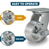CWfutureparts 4" x 2" Heavy Duty Industrial Casters, 800 lbs