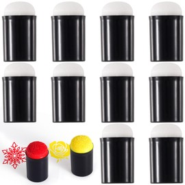 Alpinleux 10 Pcs Finger Sponge Daubers, Face Finger Daubers, Drawing Paint Daubers, Face Finger Sponge Daubers for Crafting, Painting, Art, Ink, Stamping (Black)