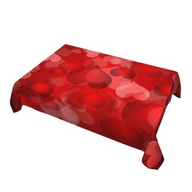 GSRONY Decorative Rectangle Table Cloths Valentines Day,Red Love Hearts Valentine Tablecloth Table Cover for Dining/BBQ/Picnic/Coffee Table 52 X 70 Inches