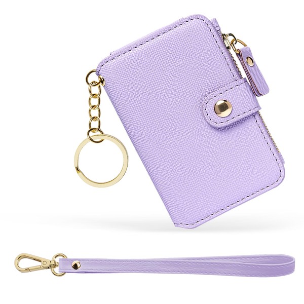 M-Plateau Wallet, Womens Wallet Leather Keychain Wallet With Zipper Coin