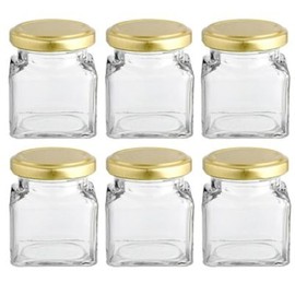 lakeland Small Square Presentation Gifting Jars & Lids 130ml x 6