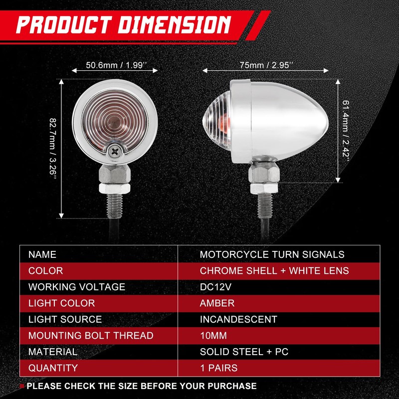 INNOGLOW - Luces intermitentes para motocicleta, 2 unidades, ámbar, para