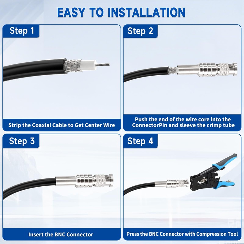 Superbat HD Micro BNC Adapter BNC Connector Compression Connector 75