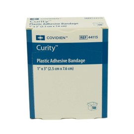 Curad Plastic Bandages, 1" x 3", Box of 50