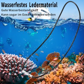 RWQIAN Mens Leather Necklace Cord Black 46cm with Stainless Steel Clasp,Waterproof Braided Rope Leather Chain 2mm Width for Men Women