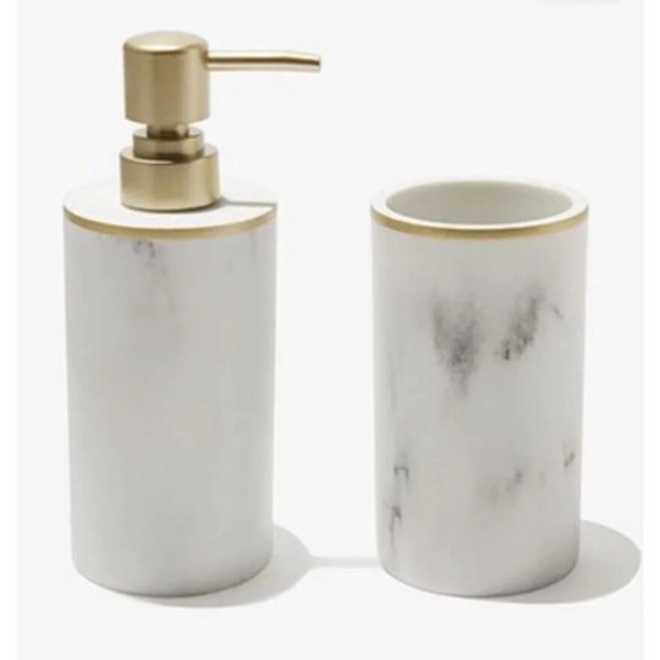 Sunday Citizen Bathroom Set Soap Dispenser & Toothbrush Cup -